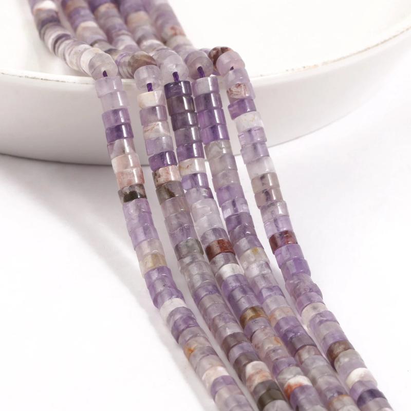 4x2mm Amethyst Stone Beads Flat Round Disc Rondelle Loose Beads 15in