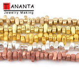 Matte Silver Plated Hematite Spacer Flat Chips Stone Beads 15''