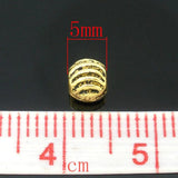 200PCs Zinc Based Alloy Spacer Beads Ball Antique Stripe Carved Jewelry