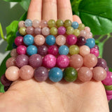 6 8 10mm Colorful Tourmaline Jades Loose Stone Beads Round Spacer Beads