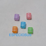 100pcs DIY Fringe Beads 8MM Cylinder Shap Transparent Resin Stripe Bead