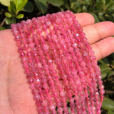 Natural Pink Tourmaline Micro Section Loose Gem Beads 2-4mm