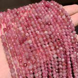 Natural Pink Tourmaline Micro Section Loose Gem Beads 2-4mm