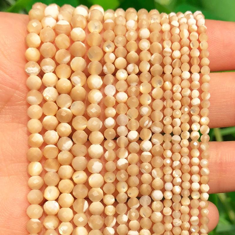 Natural Trochus Shell Stone Beads Faceted 2 3 4mm
