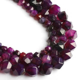 Purple Agates Faceted Loose Beads 15'' Strand/Inch 6mm 8mm 10mm DIY