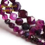 Purple Agates Faceted Loose Beads 15'' Strand/Inch 6mm 8mm 10mm DIY
