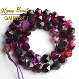 Purple Agates Faceted Loose Beads 15'' Strand/Inch 6mm 8mm 10mm DIY
