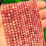 Faceted Red Rhodonite Stone Beads for Jewelry Making 15''