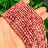 Faceted Red Rhodonite Stone Beads for Jewelry Making 15''