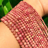 Faceted Red Rhodonite Stone Beads for Jewelry Making 15''