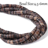 Natural Dyed Freshwater Shell Beads Round Flat Roundle Spacer Shell 4.5-6mm