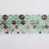 Mixed Fluorite Stone Round Loose Beads 4 6 8 10 12mm For DIY Bracelets Necklace