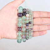Mixed Fluorite Stone Round Loose Beads 4 6 8 10 12mm For DIY Bracelets Necklace