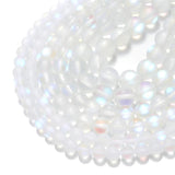 Glitter Moonstone Smooth Round Opal Beads 4-10mm for DIY Jewelry Making 15 Inch