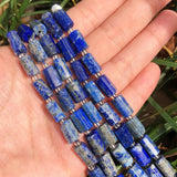 Lapis Lazuli Cylinder Spacer Beads for Jewelry Making 7.5''