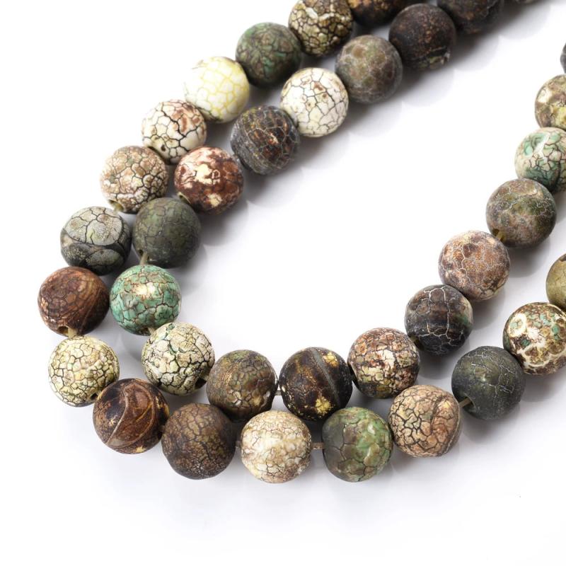 8mm Old Agates Stone Beads Frosted Round Loose Natural Beads