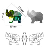 20Pcs 18mm Crystal Elephant Pendants Beads for DIY Jewelry Making