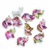 20Pcs 18mm Crystal Elephant Pendants Beads for DIY Jewelry Making