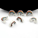 12x18mm Hand Painted Rainbow Ceramic Beads for Jewelry Making