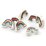 12x18mm Hand Painted Rainbow Ceramic Beads for Jewelry Making