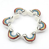 12x18mm Hand Painted Rainbow Ceramic Beads for Jewelry Making