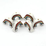 12x18mm Hand Painted Rainbow Ceramic Beads for Jewelry Making