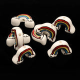 12x18mm Hand Painted Rainbow Ceramic Beads for Jewelry Making