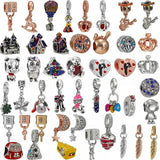 10Pcs/Lot Key Lock Crown Mom Castle Charms Beads Pendant