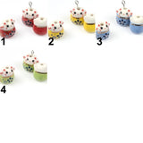 13mm Ceramic Fortune Cat Couple Bracelet Beads DIY Jewelry Making