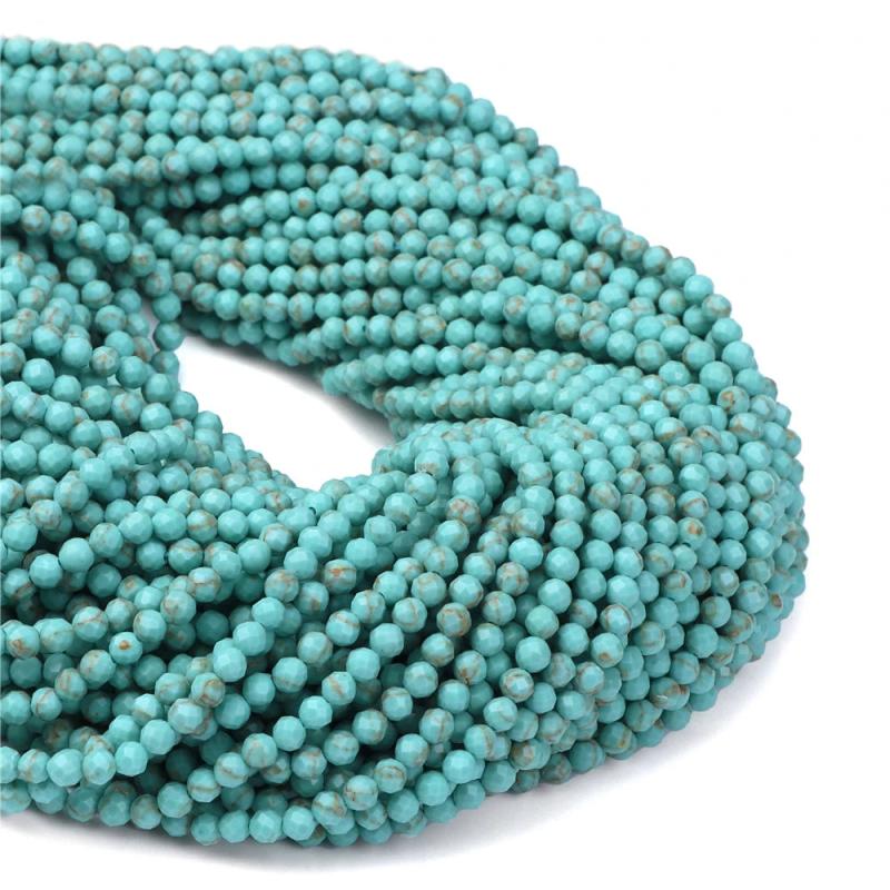 Natural Stone Turquoises Beads for Jewelry Making DIY Bracelet 2mm 3mm