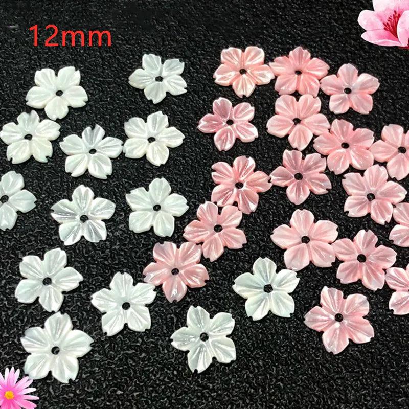 12MM White/Pink Flower Shell Beads 10pcs/pack