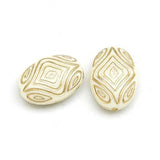 Miasol 50 Pcs Plating Acrylic Stripe Oval Charm Beads for DIY Jewelry Making