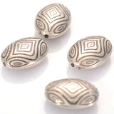 Miasol 50 Pcs Plating Acrylic Stripe Oval Charm Beads for DIY Jewelry Making