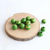 Irish St. Patrick's 20Pcs16mm Wooden Beads Hemu Printing Beads Kids Toys DIY Chi