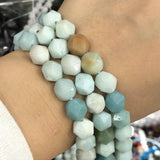Faceted Amazonite Bead Loose Spacer Crystal Beads for Jewelry Making