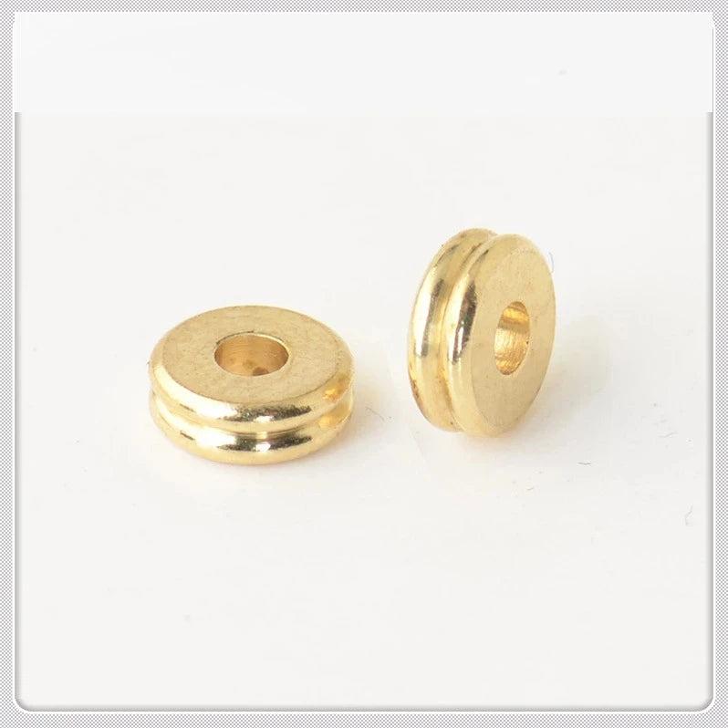 100 PCS 6x2mm Brass Spacer Beads for DIY Jewelry Making