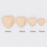 Heart-shaped Wooden Beads Jewelry DIY Beads for Children's Toys Making Crafts