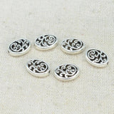50 PCS Antique Silver Oval Spacer Beads 9.5*12.5mm