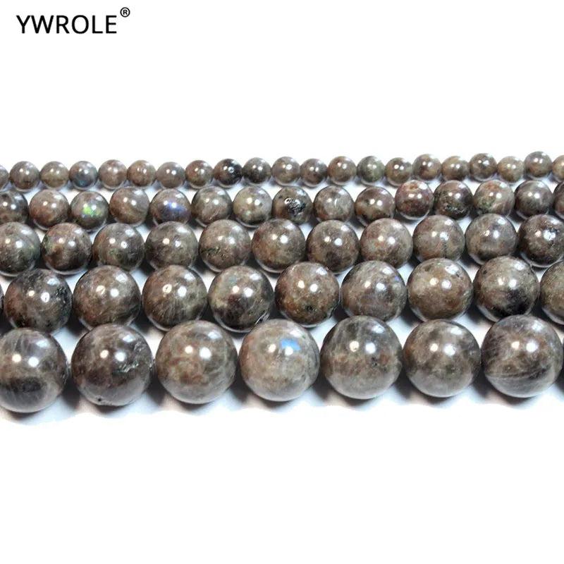 Brown Labradorite Round Stone Beads for DIY Jewelry Making 15''