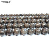 Brown Labradorite Round Stone Beads for DIY Jewelry Making 15''