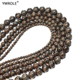 Brown Labradorite Round Stone Beads for DIY Jewelry Making 15''