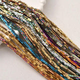 Matte Rainbow Hematite Gravel Spacer Beads 15''