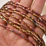 Matte Rainbow Hematite Gravel Spacer Beads 15''