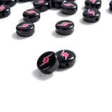 30pcs Lightning Resin Beads Flat Round & Red Spacer Beads