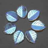 20Pcs Czech Glazed Glass Petals Leaves Beads 17X24MM Tea Leaf Shape