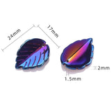 20Pcs Czech Glazed Glass Petals Leaves Beads 17X24MM Tea Leaf Shape