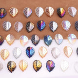 20Pcs Czech Glazed Glass Petals Leaves Beads 17X24MM Tea Leaf Shape