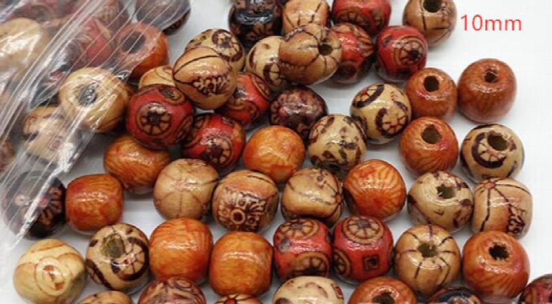 Wood DIY Loose Big Hole Dreadlock Beads for Braiding Hair