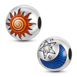 Sun Moon Eye Clip Charm for MULA Bracelet Necklace Silver