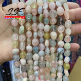 8-10mm 6-8mm Morganite Stone Beads for Jewelry Making